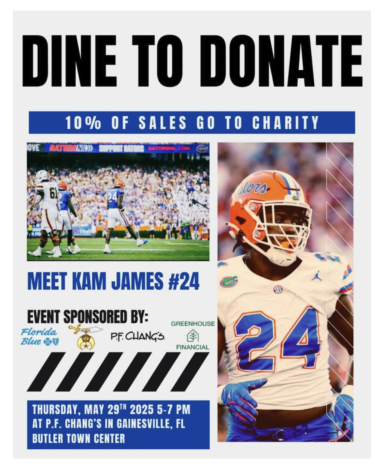 DINE TO DONATE event poster